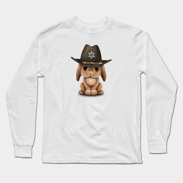 Cute Baby Bunny Rabbit Sheriff Long Sleeve T-Shirt by jeffbartels